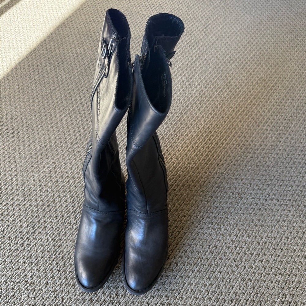 Born Black Leather Knee-High Boots